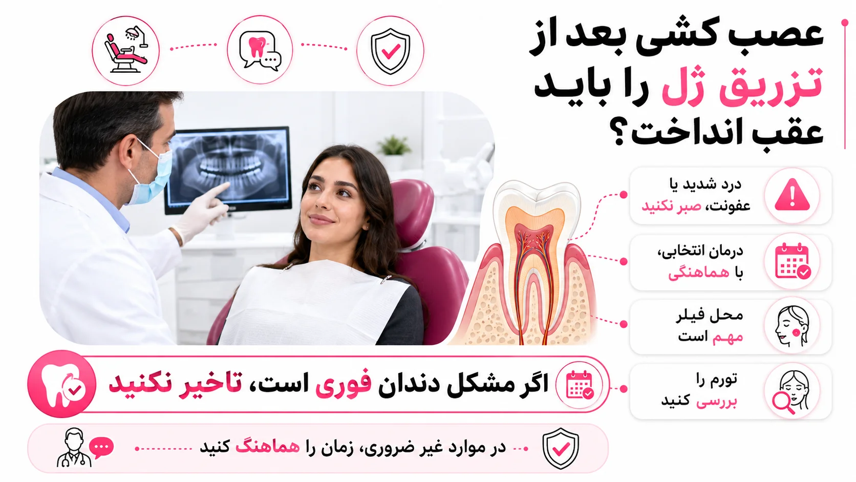 عصب کشی بعد از تزریق ژل را باید عقب انداخت؟