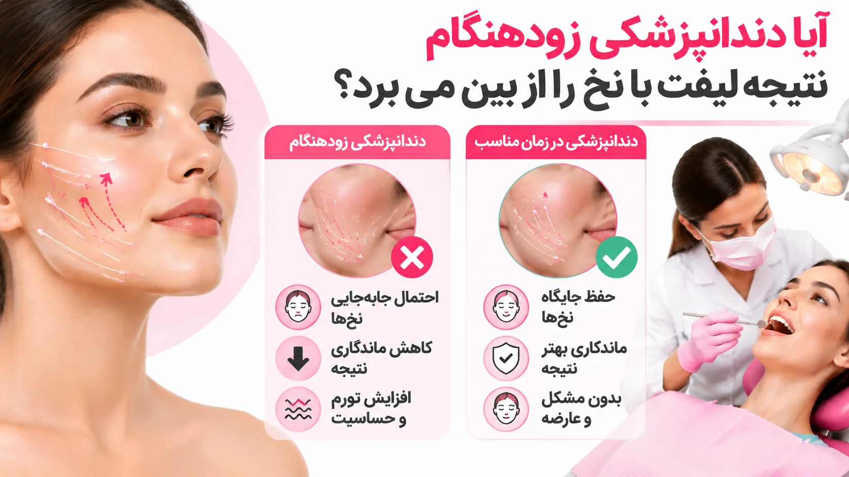 آیا دندانپزشکی زودهنگام نتیجه لیفت با نخ را از بین می برد؟