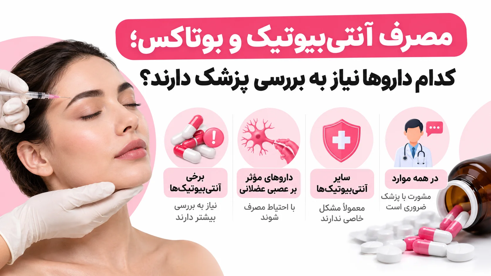 مصرف آنتی بیوتیک و بوتاکس؛ کدام داروها نیاز به بررسی پزشک دارند؟