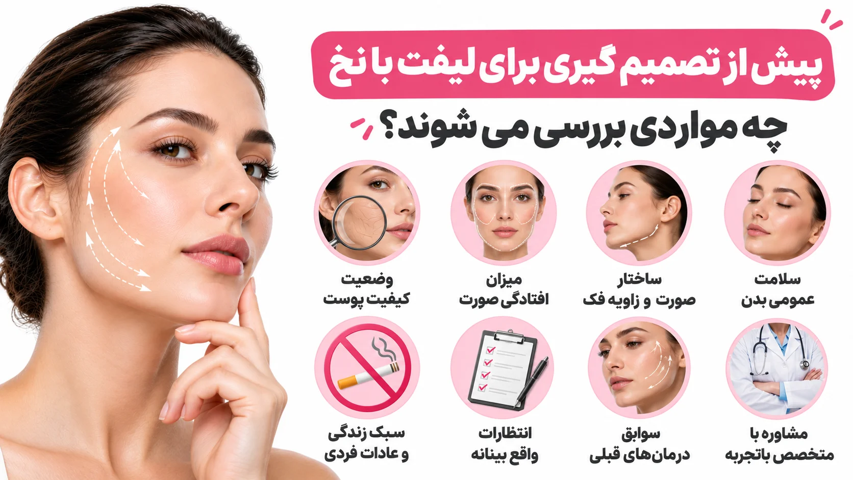 پیش از تصمیم گیری برای لیفت با نخ چه مواردی بررسی می شوند؟